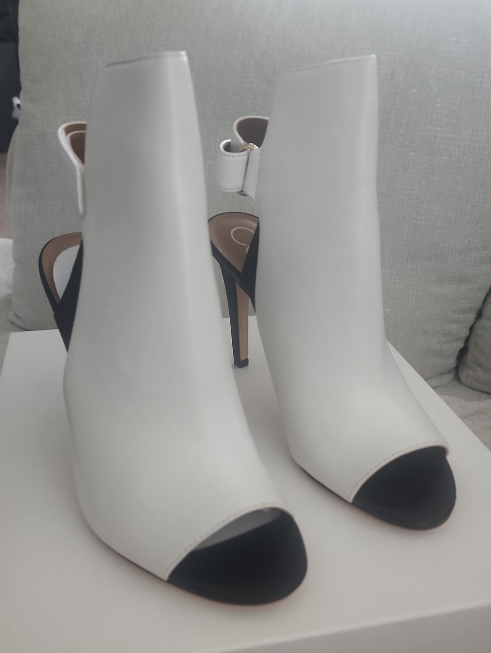 Women's White Peep-Toe High Heel Sandals